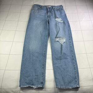 Levi’s Jeans Womens 30 Blue 94 Baggy High Rise Distressed Cotton 5 Pocket Ripped